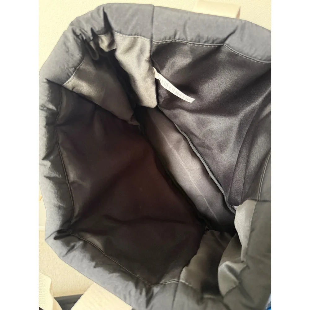 Aldi 50th Anniversary Gear Puffer Tote Bag Black Quilted Nylon Logo